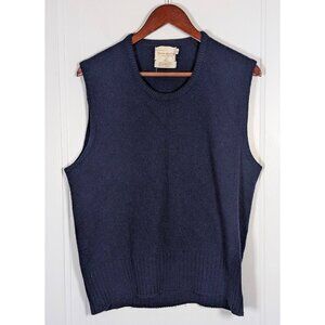 Vintage Brian MacNeil Sweater Vest Mens Large Blue Pullover Shetland Wool VTG